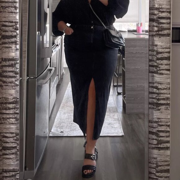 ASOS Curve Denim Maxi Skirt Plus Size 20 - Picture 1 of 8